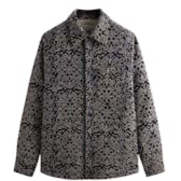 KITH Fleece Jacket Textured Patterned Button-Front Shacket - Picture 3 of 5